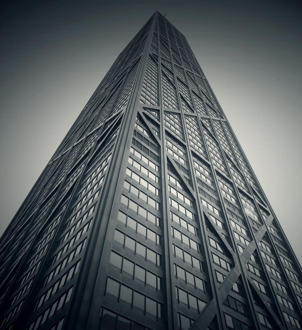 skyscraper black and white