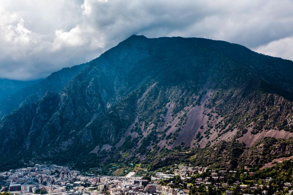Free Image of Cityscape With Majestic Mountains 