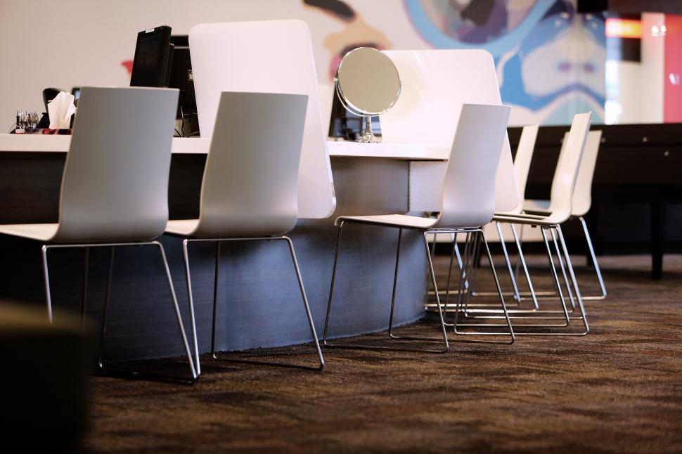 Free Image of Row of White Chairs 