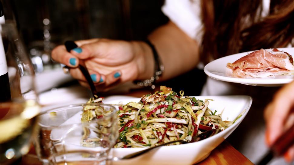 Free Image of Close Up of Plate of Food on Table 