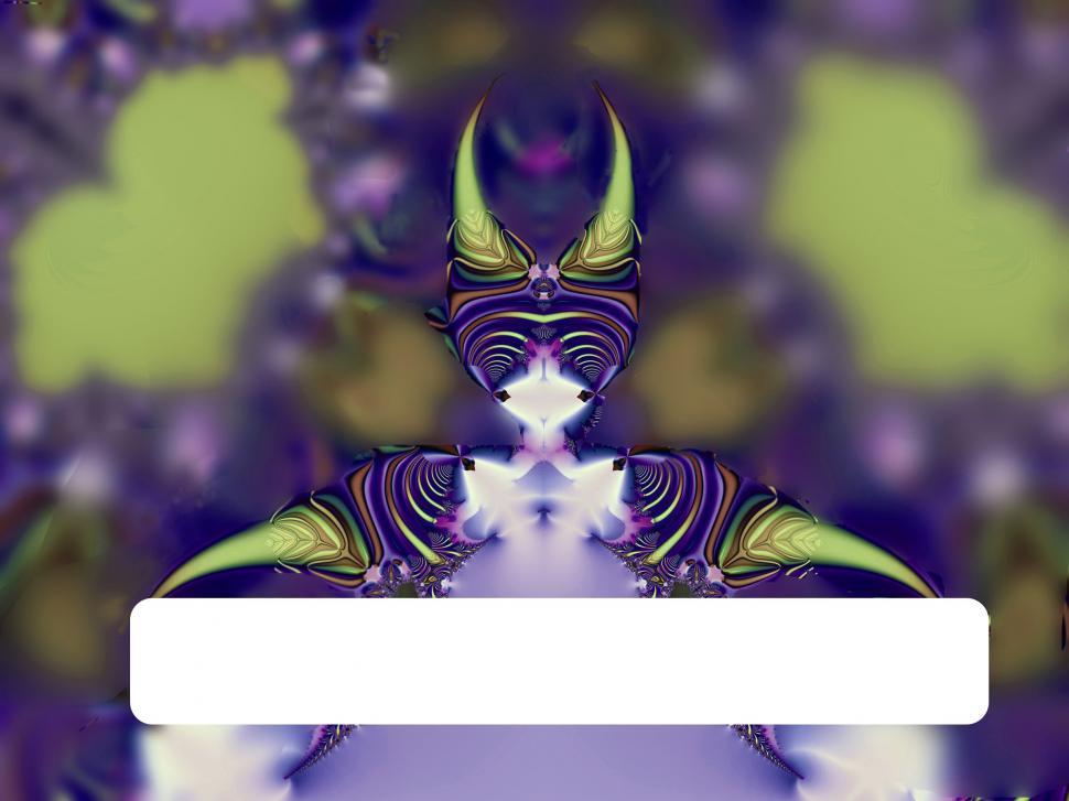 Free Image of Strange fractal lady holding a blank sign  