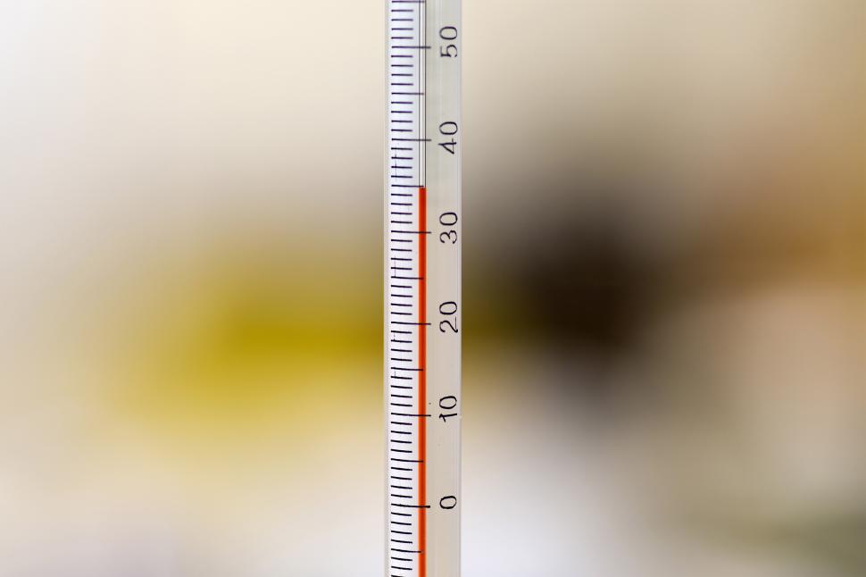 Glass Alcohol Thermometer Degrees Celsius Measuring Stock Photo