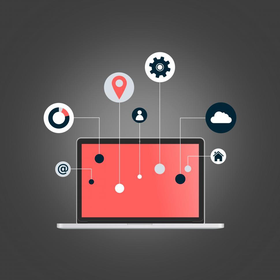 Internet of Things concept - Laptop with Information Technology