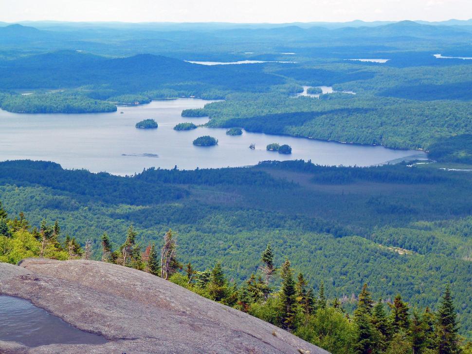 Free Stock Photo of Middle Saranac Lake from Ampersand Mountain ...