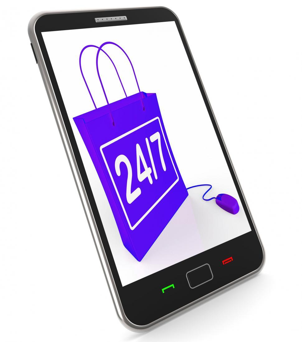 Free Image of Twenty-four Seven Bag Represents Online Shopping Availability 
