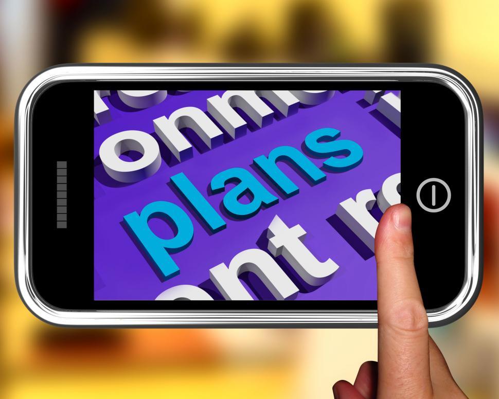 Free Image of Plans In Word Cloud Shows Objectives Planning And Organizing 
