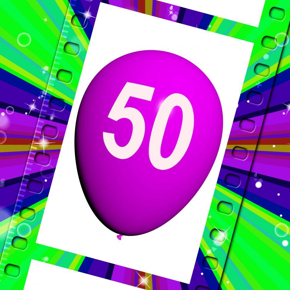 Free Image of Balloon Shows Fiftieth Happy Birthday Celebration 