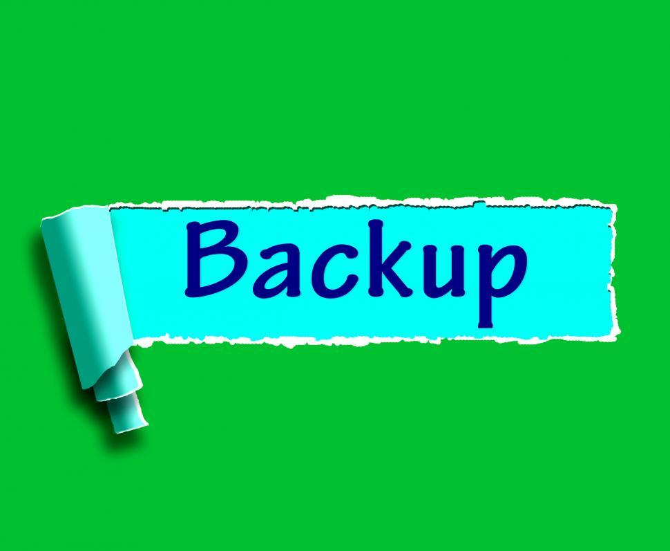 Free Stock Photo of Backup Word Shows Data Copying Or Backing Up