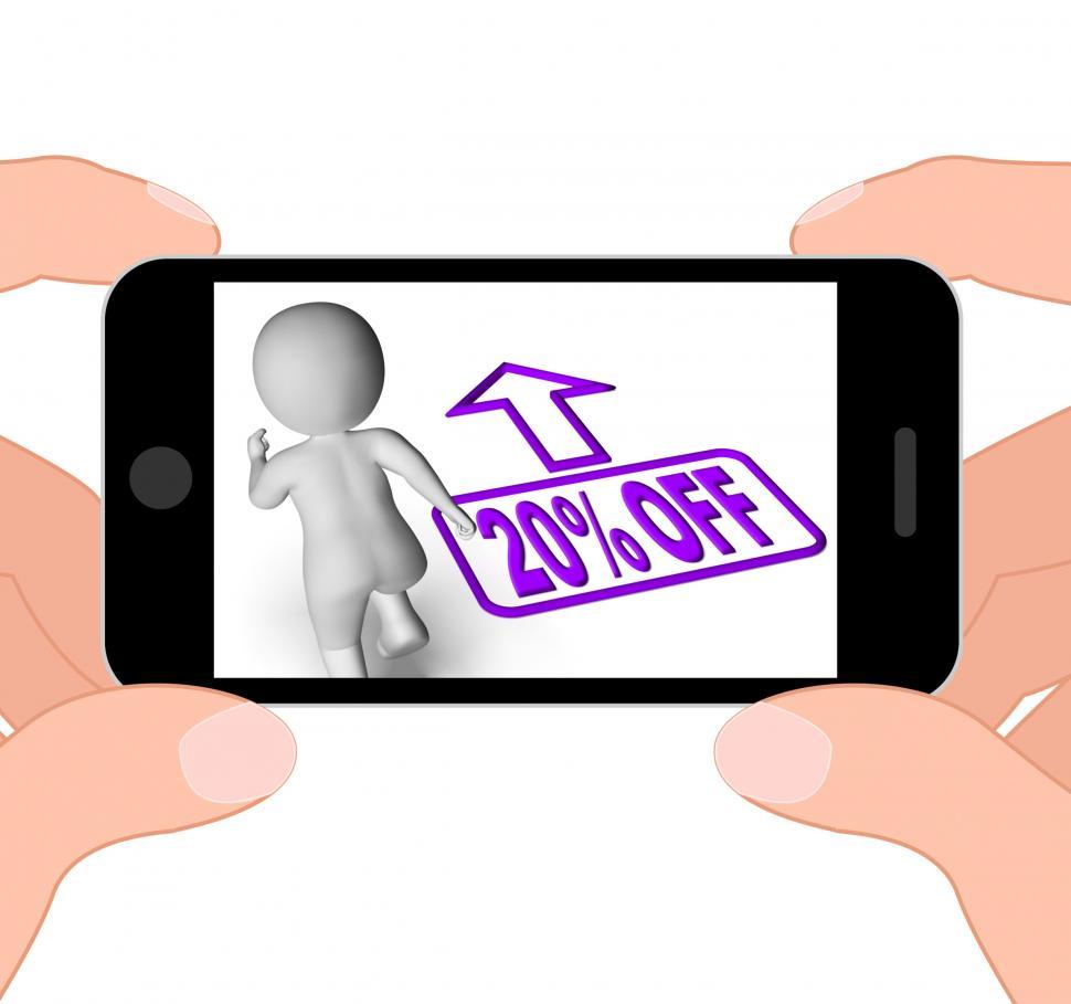 Free Image of Running Character Displays Sale Discount Twenty Percent Off 20 