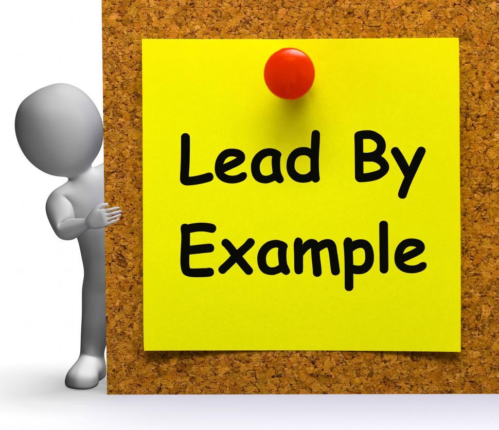 Free Stock Photo of Lead By Example Note Means Mentor Or Inspire