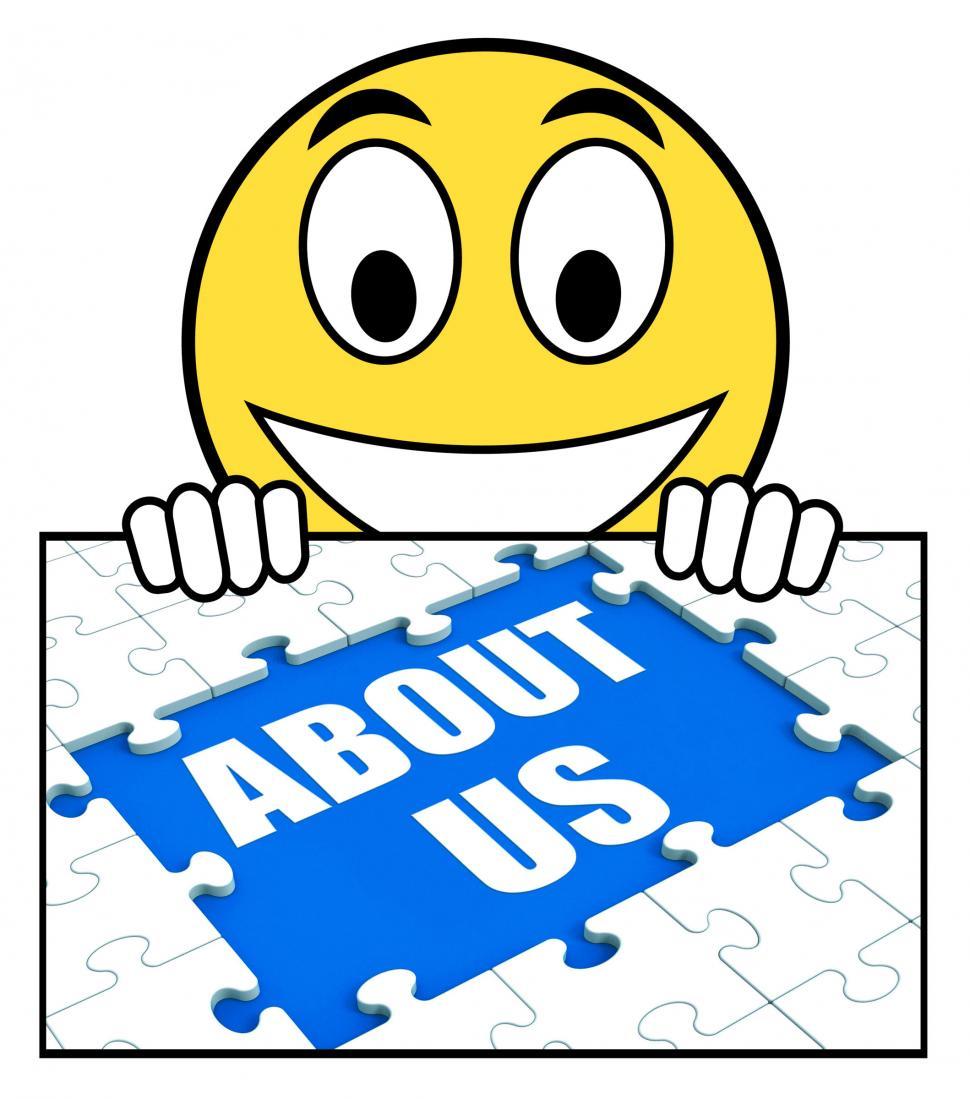 Free Image of About Us Sign Shows Contact And Company Philosophy Section 