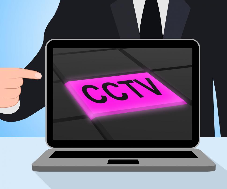 Free Image of CCTV Button Displays Camera Monitoring Or Online Surveillance 