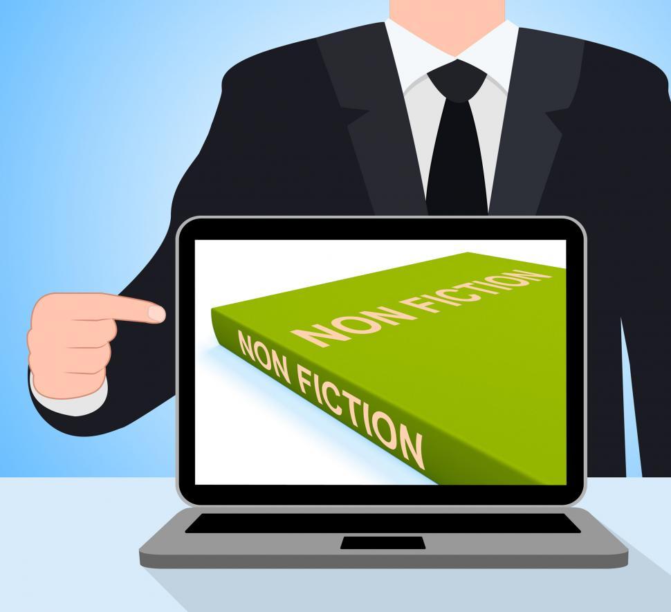Free Image of Non Fiction Book Laptop Shows Educational Text Or Facts 