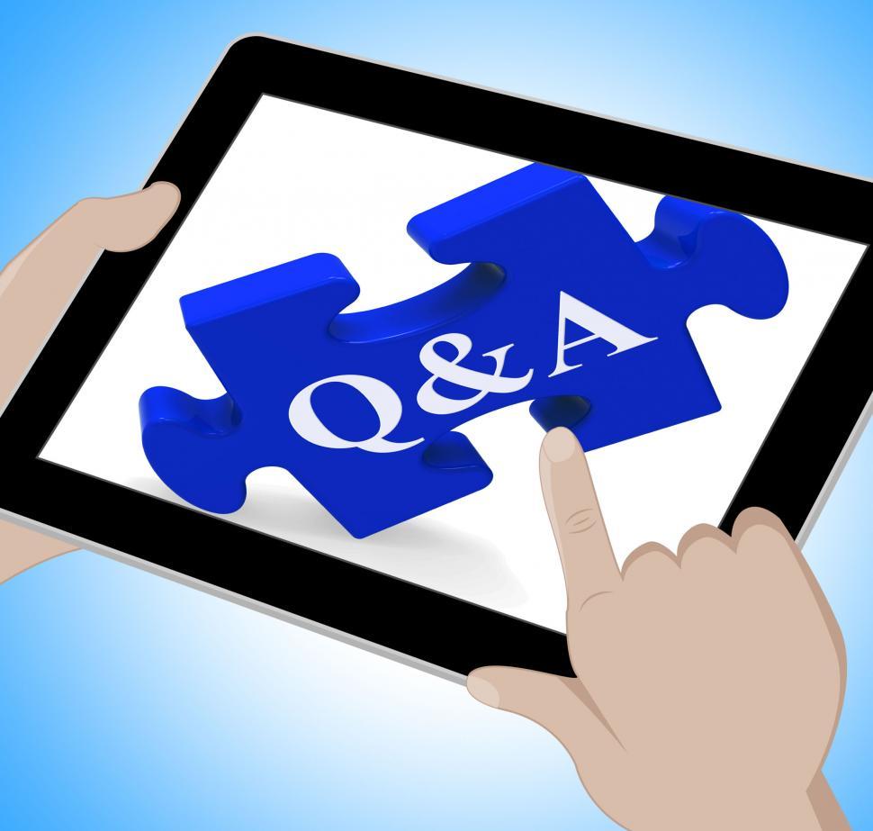 Free Stock Photo of Q&A Tablet Shows Site Questions Answers And ...