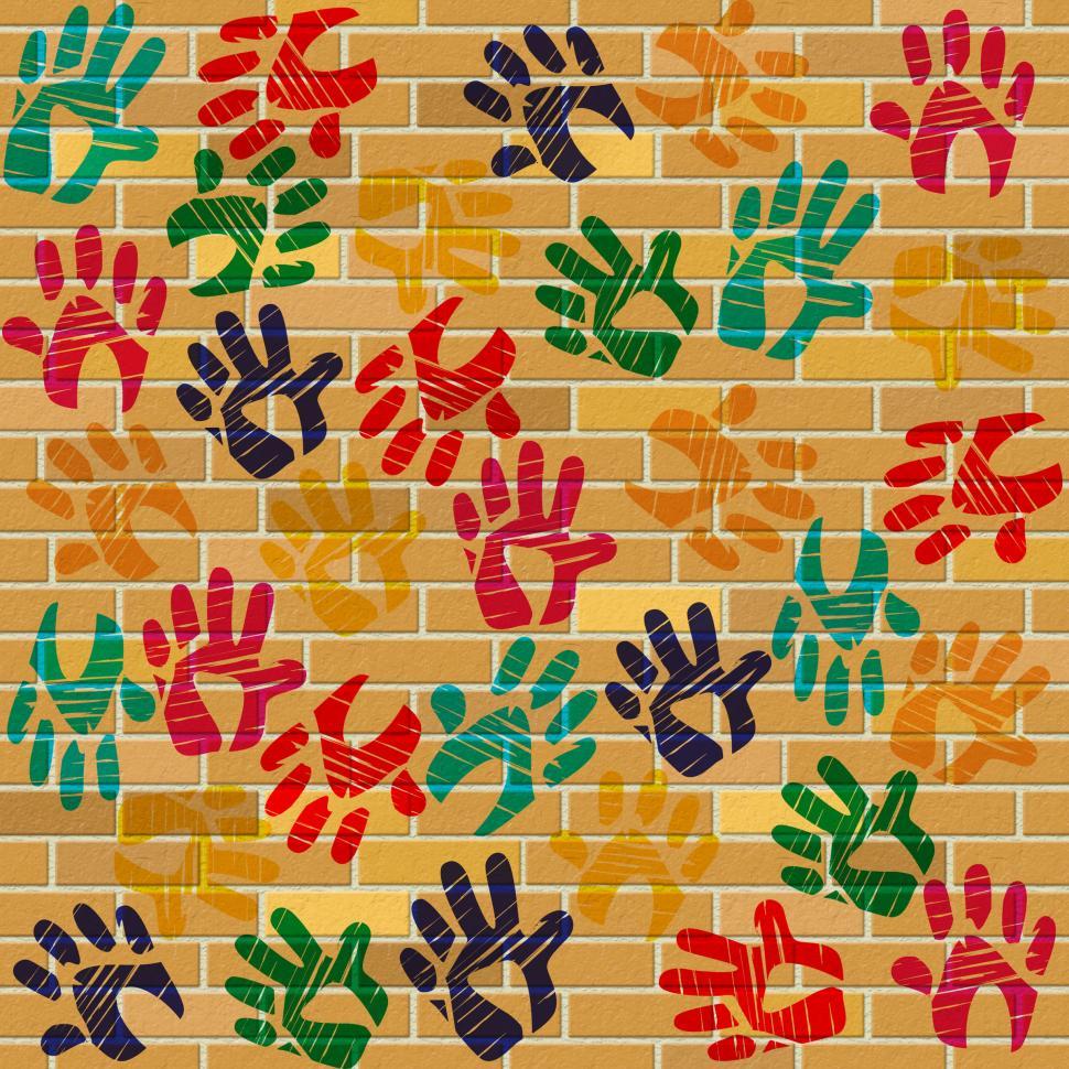 Free Image of Brick Wall Indicates Multicolored Painted And Design 