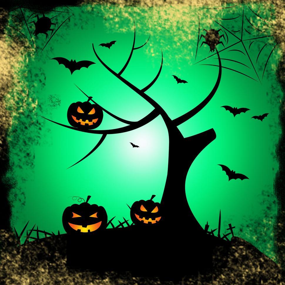 Free Image of Tree Halloween Represents Trick Or Treat And Autumn 