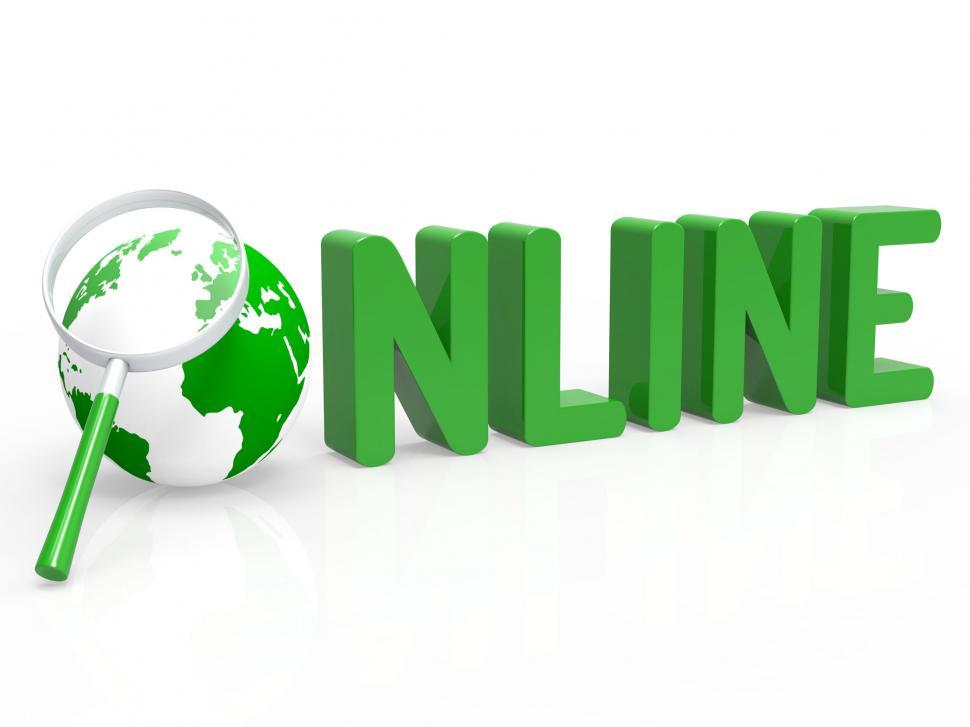 Free Image of Magnifier Online Shows World Wide Web And Net 