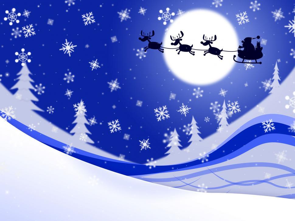 Free Image of Moon Xmas Indicates Father Christmas And Celebrate 