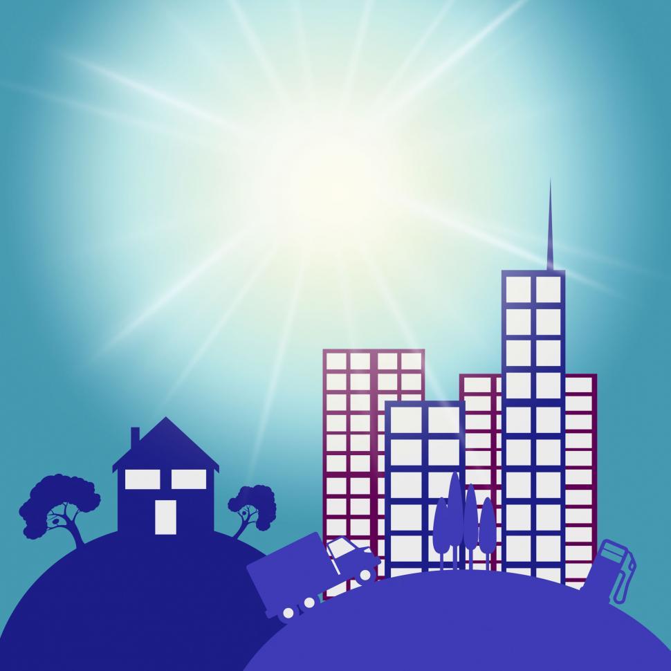 Free Image of Sun Rays Shows Sunrays Beam And Buildings 