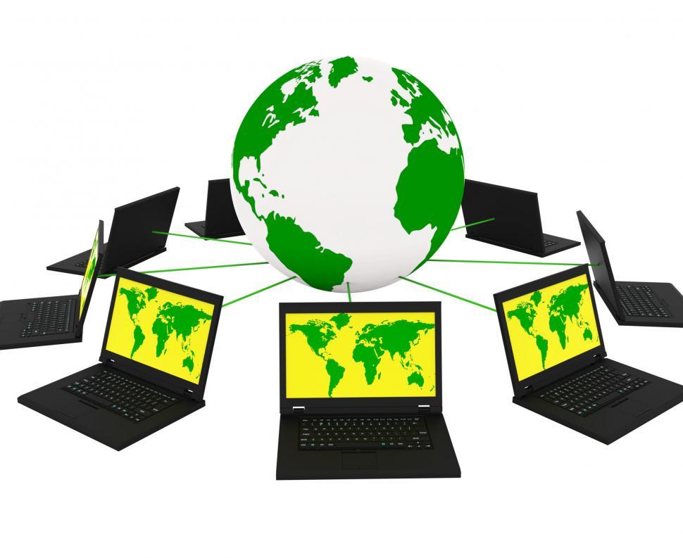 Free Stock Photo of Global Network Means Networking Monitor And