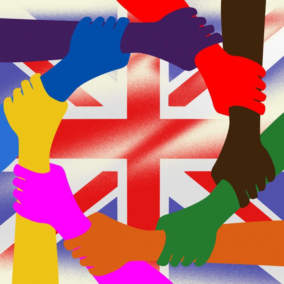 Free Stock Photo of Holding Hands Represents Union Jack And British