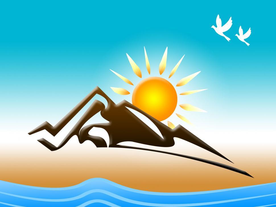 Free Image of Mountain Snow Represents Flock Of Birds And Alps 