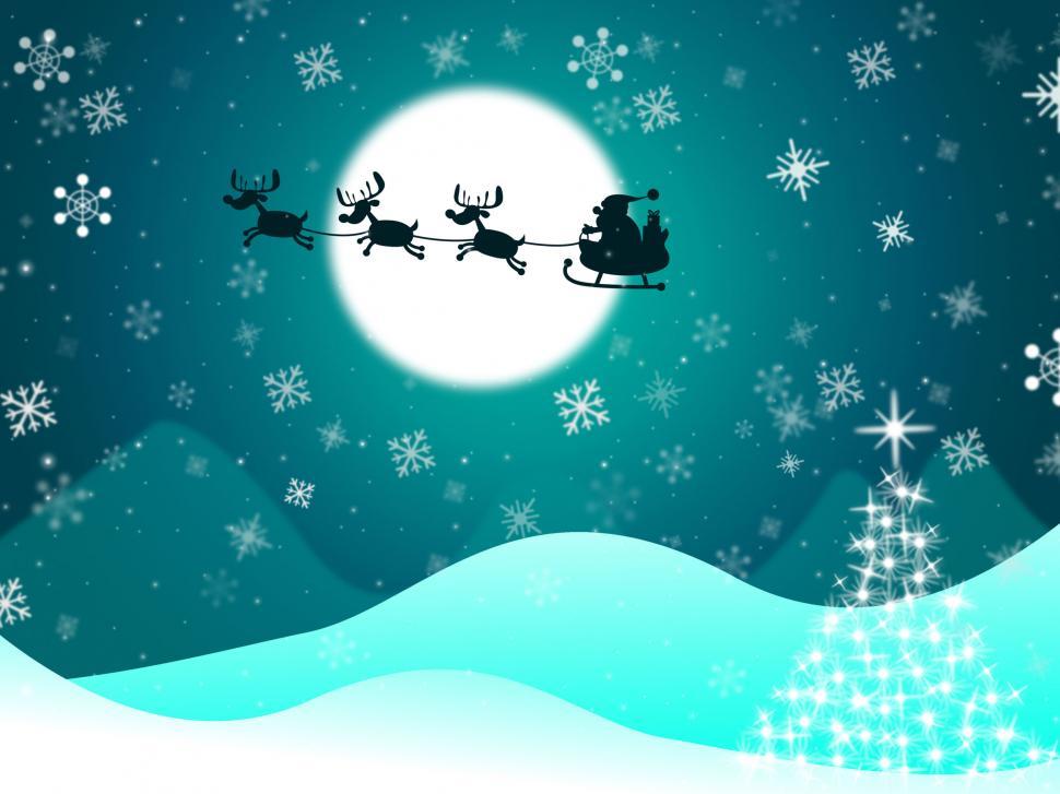 Free Image of Xmas Tree Means Full Moon And Christmas 