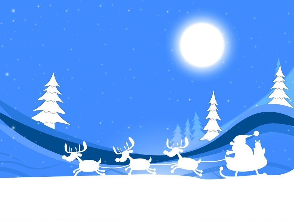 Free Image of Moon Xmas Means Merry Christmas And Celebration 