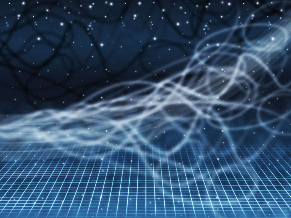 Free Image of Blue Squiggles Background Shows Starry Sky And Grid  
