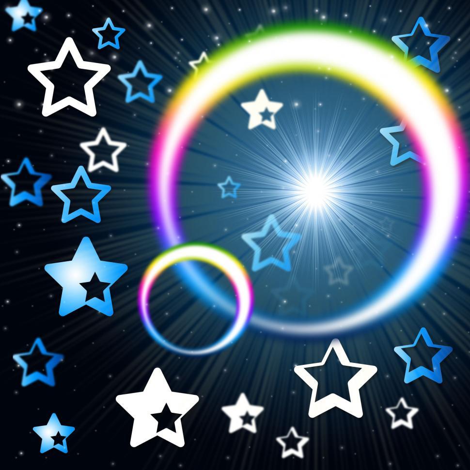 Free Stock Photo of Rainbow Circles Background Means Glowing Star And