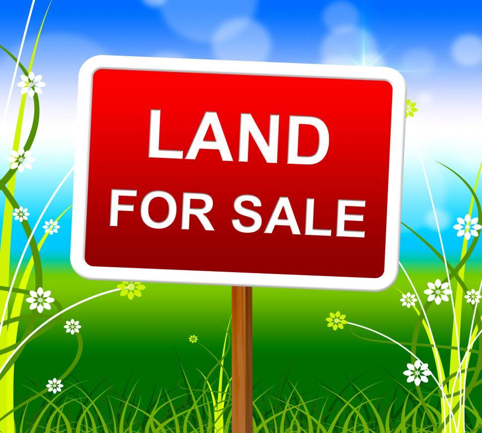 Land For Sale Shows Real Estate Agent And Selling
