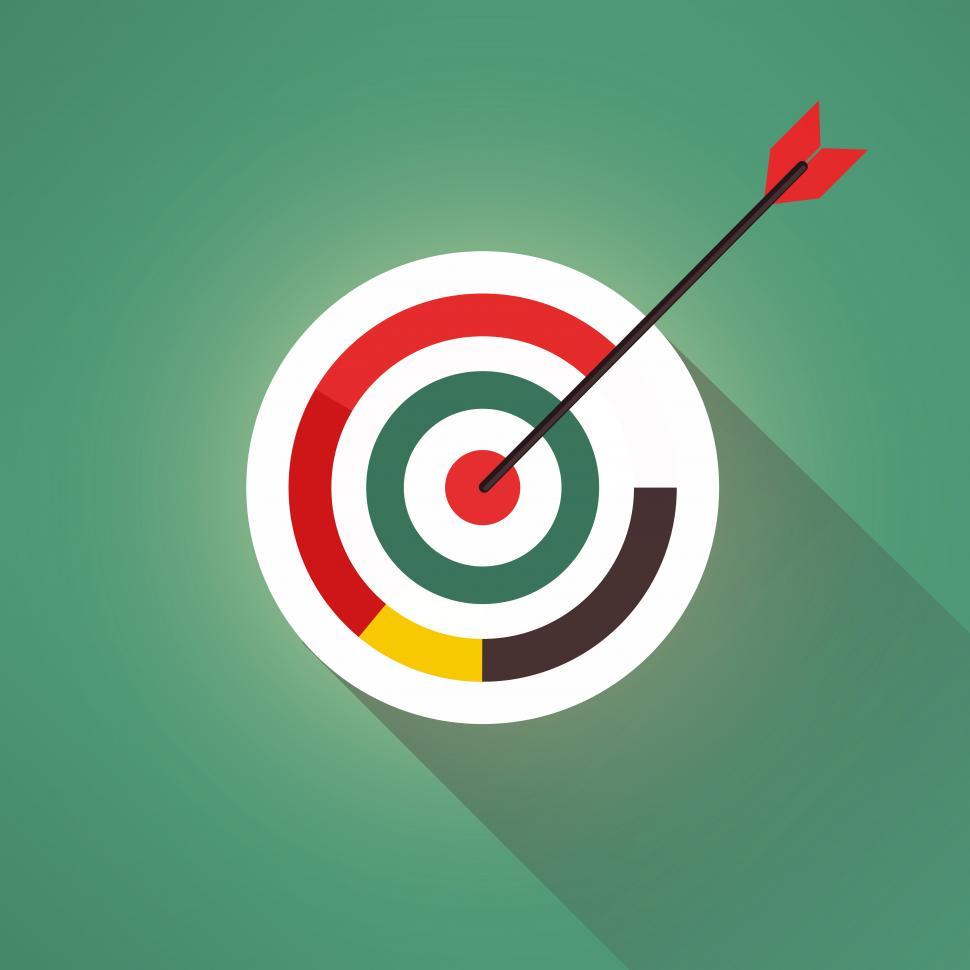 Targeting your audience - Arrow and target - Colorful version