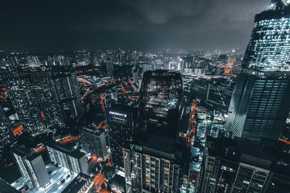 Free Image of Aerial View of a City at Night 