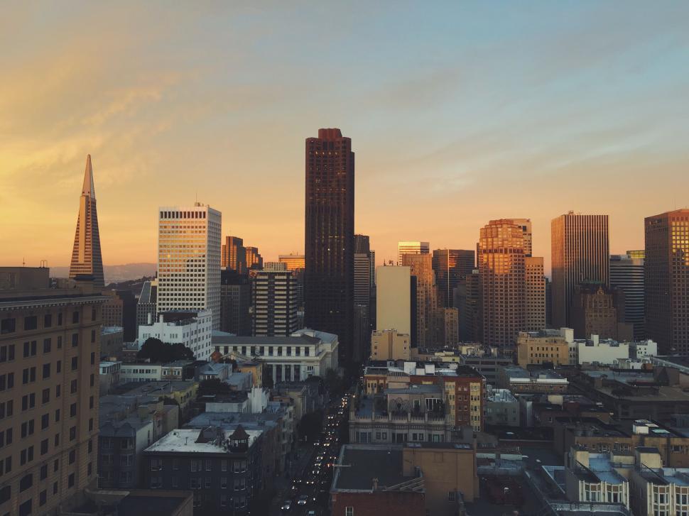 Free Image of A View of a City With Tall Buildings 