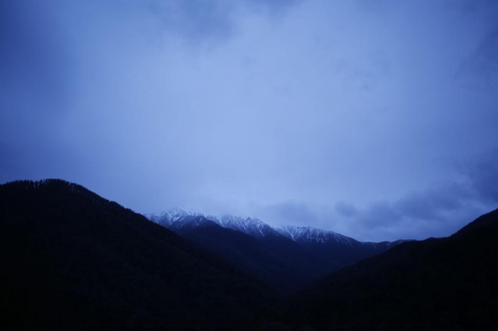 Free Image of Blue Sky With Clouds and Mountains 