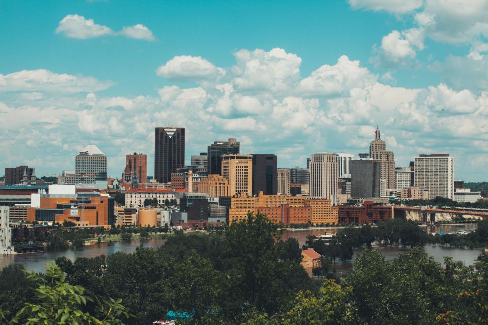 Free Image of Cityscape With River Flowing Through 