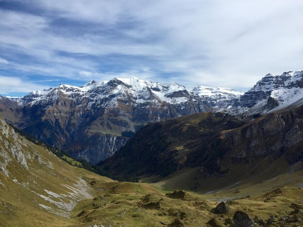 Free Image of Majestic Snow Capped Mountain Range in the Distance 