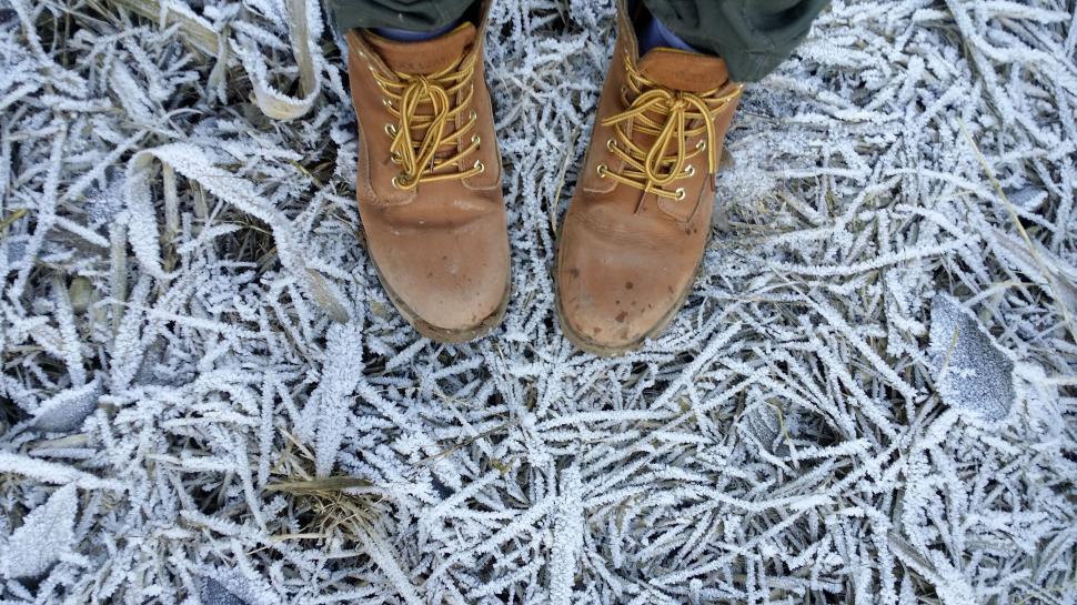 Free Image of Person Standing in Pile of Ice 