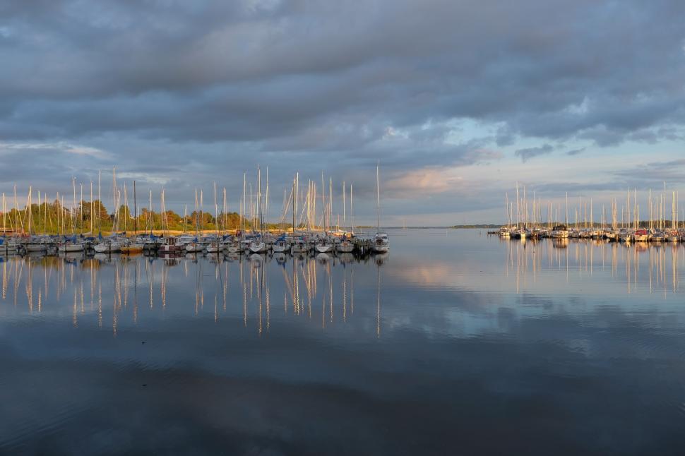 Free Image of Boats Filling a Large Body of Water 