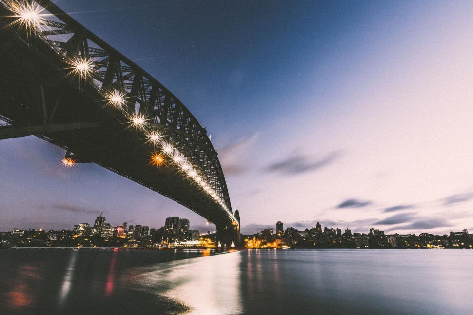 Free Image of Large Bridge Spanning Over a Vast Waterway 