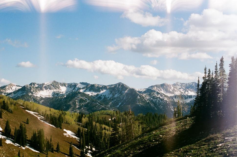 Free Image of Majestic View of Mountain Range With Pine Trees 