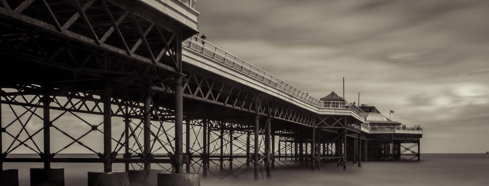 Free Image of Black and White Photo of a Pier 