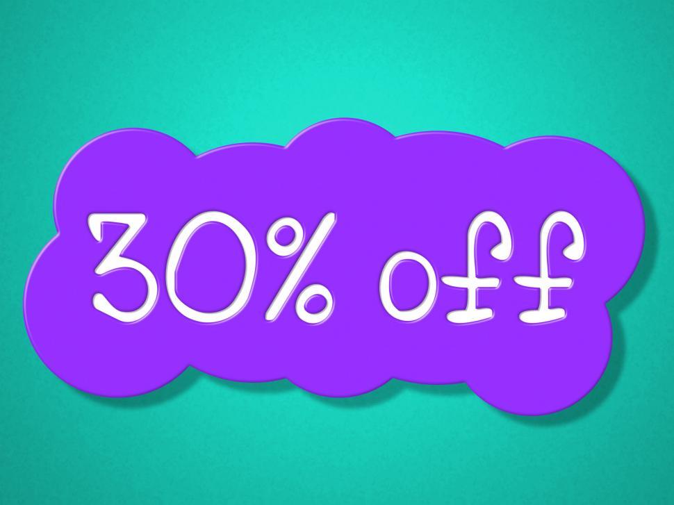 Free Image of Thirty Percent Off Represents Promo Merchandise And Promotion 