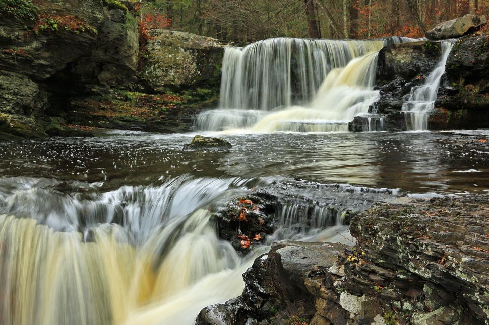 Free Image of Tiered Factory Falls at George W. Childs Recreation Site. Dingmans Ferr 