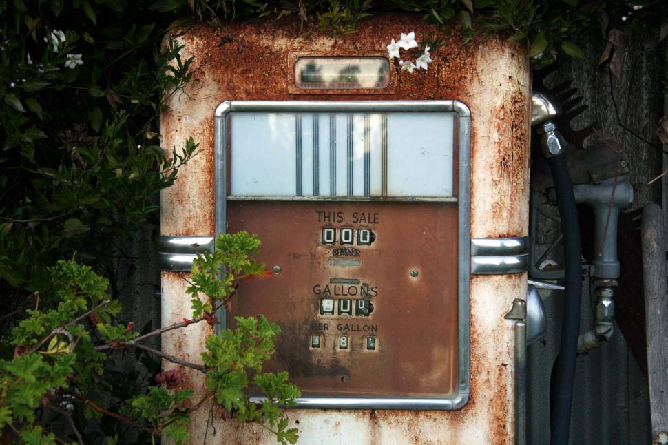 Free Image of Display on vintage gas pump 