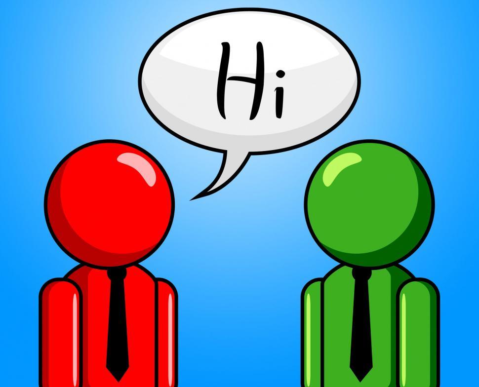 Free Image of Hi Conversation Shows How Are You And Chinwag 