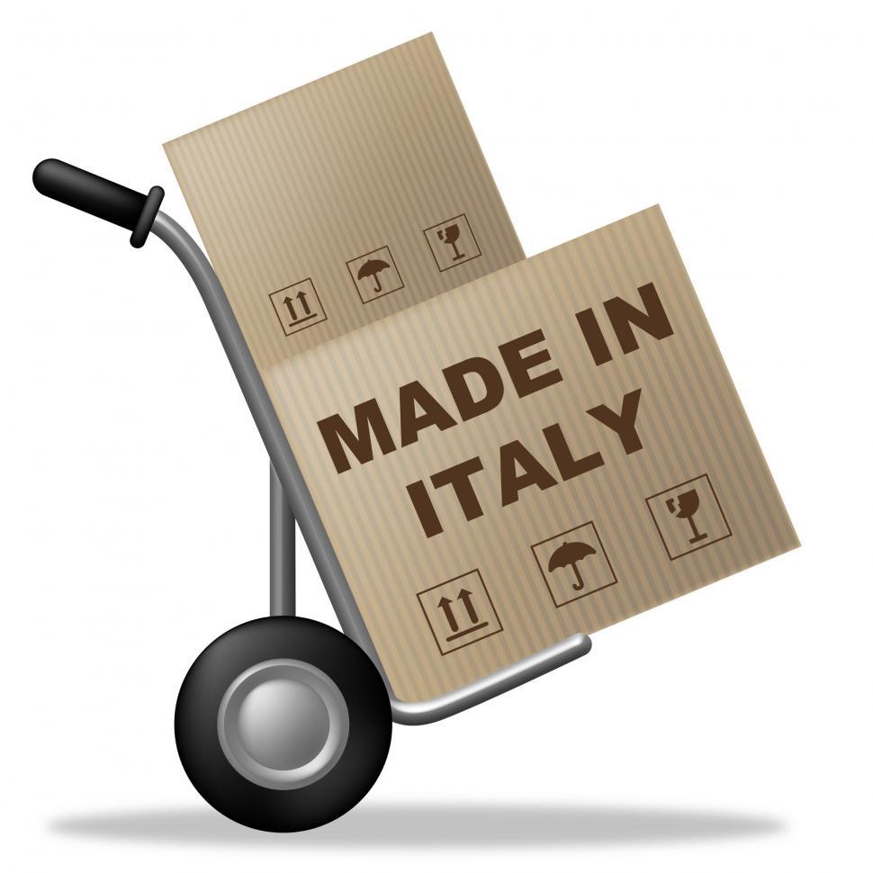 Free Image of Made In Italy Represents Shipping Box And Cardboard 