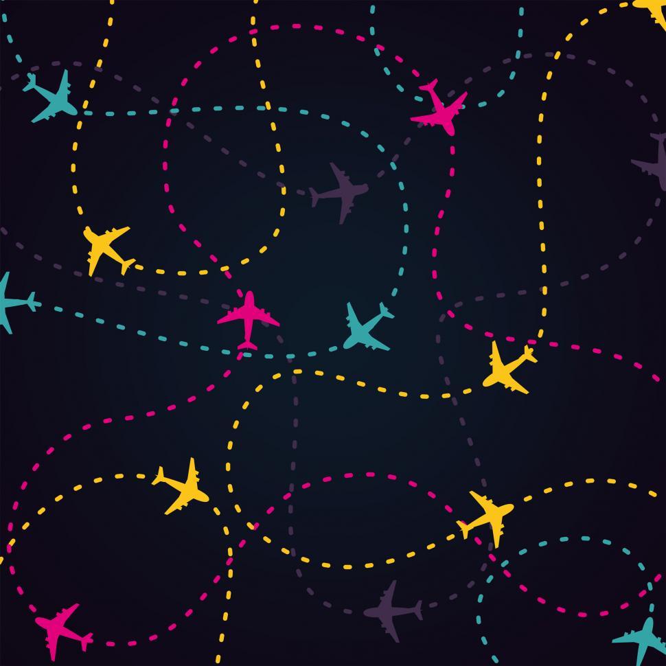 Free Image of Air Travel - Little Planes and Their Routes 