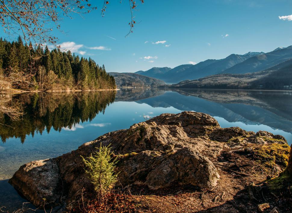 Free Image of Mountain-Encircled Lake 