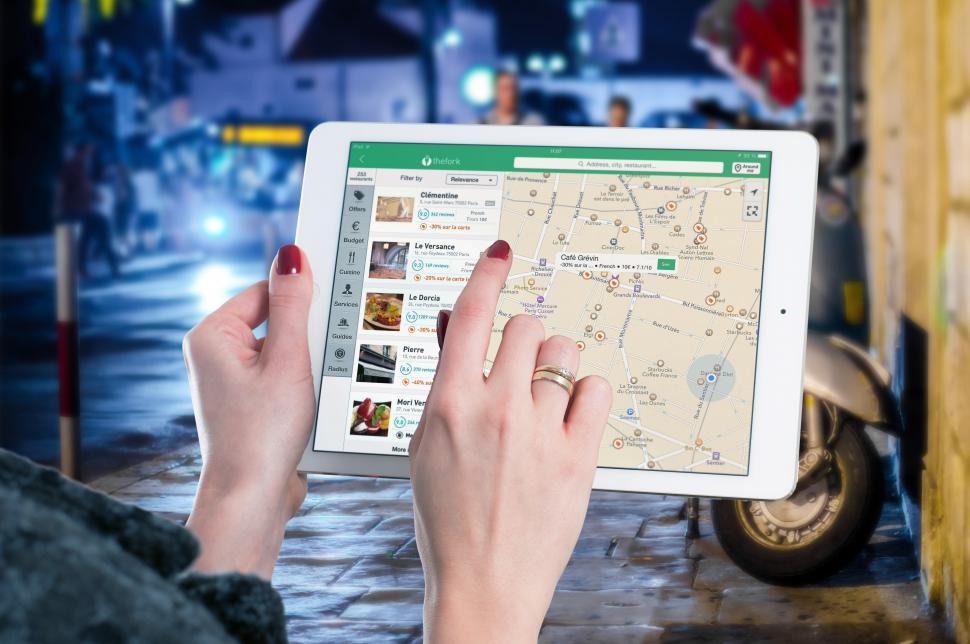 Free Stock Photo of Navigation on a mobile tablet computer Download